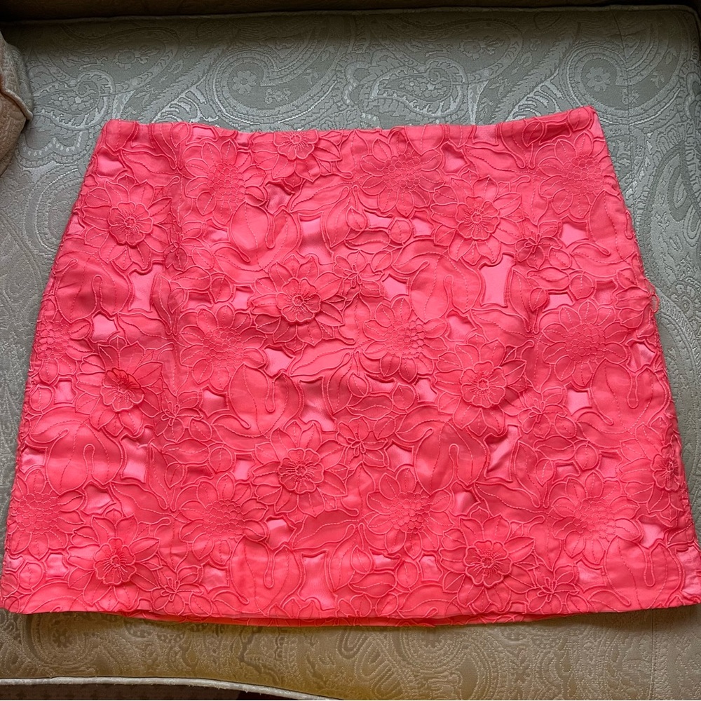 NWT J. Crew Lace Appliqué Mini Skirt Fire Lily Size 16 - Picture 3 of 9